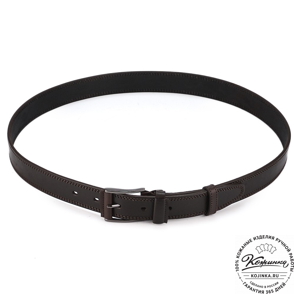 Кожаный мужской ремень "Остин" (темно-коричневый)